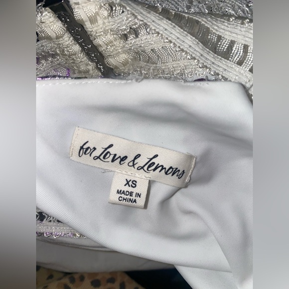 For Love & Lemons Wildflower Foil Lace Maxi Dress Lavender Size XS - Picture 8 of 8